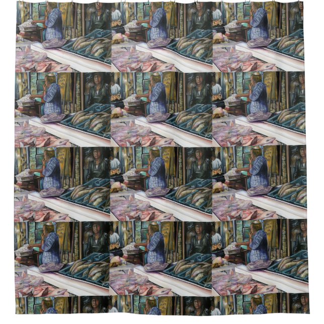 Cortina Para Chuveiro Homens do Deserto, Presentes do Mar, Jerusalém (Frente)