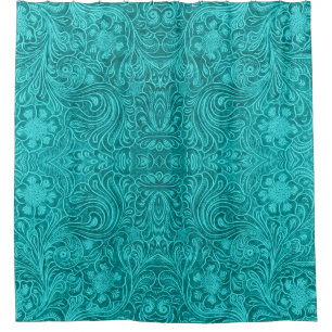 Cortina Para Chuveiro Impressão da textura do couro do design floral do