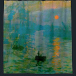 Cortina Para Chuveiro Impressão de Claude Monet, nascer do sol<br><div class="desc">A imagem nesta cortina de chá bonita é uma das pinturas as mais favoritas das belas artes de Claude Monet. O sol está espreitando através da névoa, com os barcos de pesca catitas no porto de Le Havre na primavera de 1872. No dominio público, os impressões destes trabalhos de arte...</div>