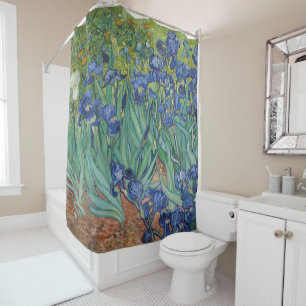 Cortina Para Chuveiro Irisa azul amarelo verde Van Gogh inspirado