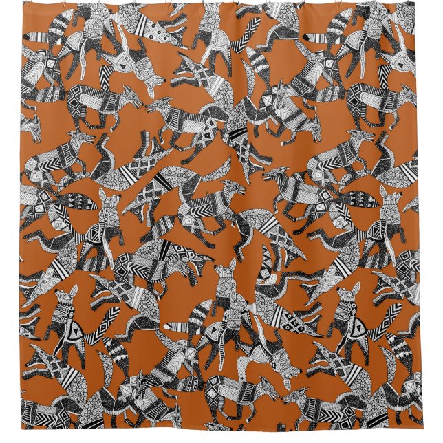 Cortina Para Chuveiro laranja do partido marcenaria (Frente)