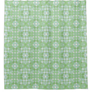 Cortina Para Chuveiro Latice Quatrefoil Padrão Apple Verde