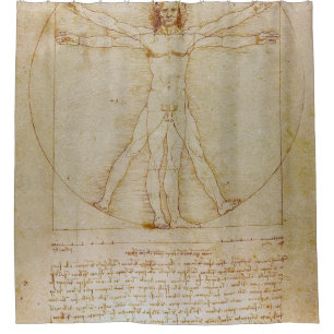 Cortina Para Chuveiro Leonardo Da Vinci, O Homem Vitruviano, Renascença