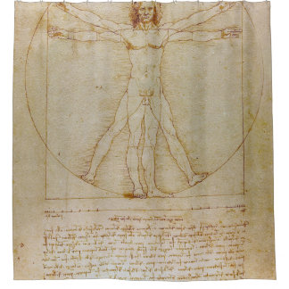 Cortina Para Chuveiro Leonardo Da Vinci, O Homem Vitruviano, Renascença