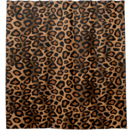 Cortina Para Chuveiro Leopard Animal Prints in Brown