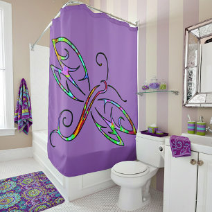 Cortina Para Chuveiro libélula colorida