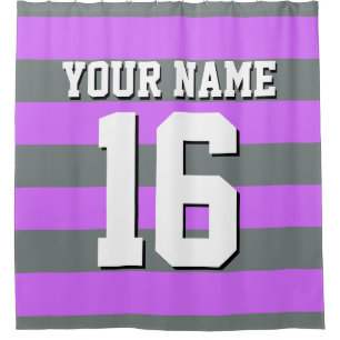 Cortina Para Chuveiro Lilac Charcarbonus Jersey Preppy Stripe
