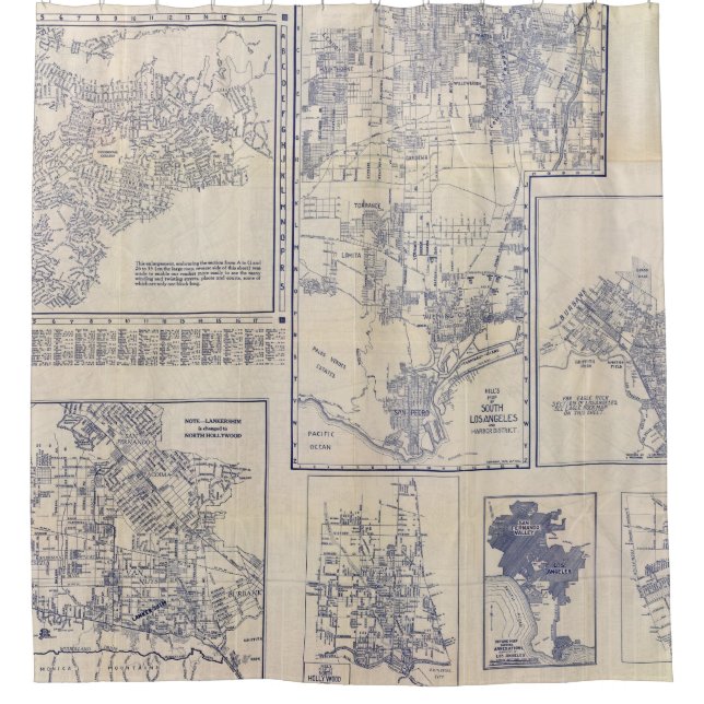 Cortina Para Chuveiro Los Angeles, Califórnia (Frente)