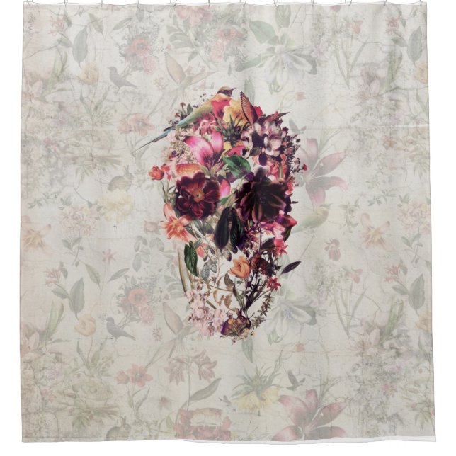 Cortina Para Chuveiro Luz nova do crânio (Frente)