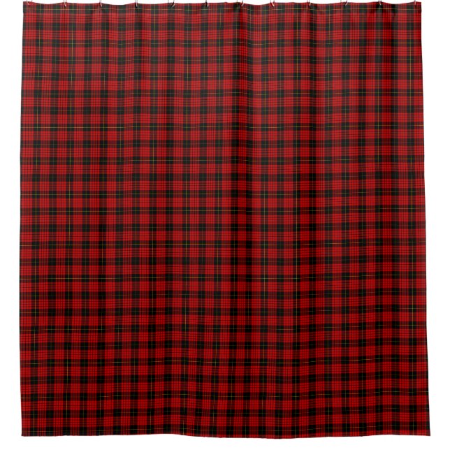 Cortina Para Chuveiro MacQueen Tartan Red and Black Xadrez (Frente)