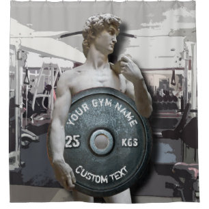 Cortina Para Chuveiro Malhação Funny Gym Dono David Holding Peso
