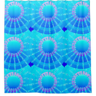 Cortina Para Chuveiro Mandala com estrelas - inclinação do cetim de