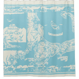 Cortina Para Chuveiro Mapa de Vintage Cape Cod