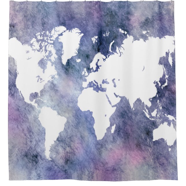 Cortina Para Chuveiro mapa mundial de design 65 (Frente)