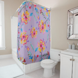 Cortina Para Chuveiro Mauve Riot de Flor Selvagem