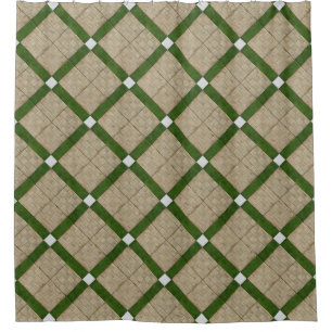 Cortina Para Chuveiro Mediterrâneo diagonal cerâmico dos azulejos