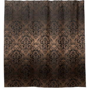 CORTINA PARA CHUVEIRO METAL PRETO DO MÁRMORE DAMASK1 & DO BRONZE (R)