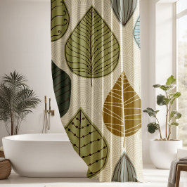 Cortina Para Chuveiro Moderno e Na moda outono deixa floral