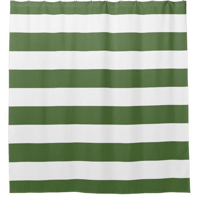 Cortina Para Chuveiro Moss Green Wide Stripes (Frente)