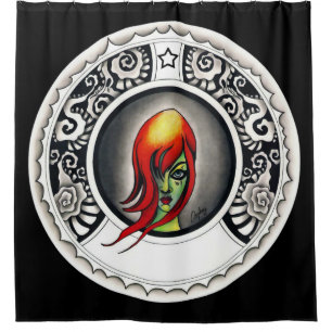 Cortina Para Chuveiro Mulher gótico de Nouveau da arte