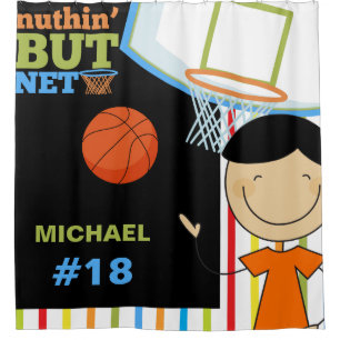 Cortina Para Chuveiro Nome Personalizado e Números Boys Basball