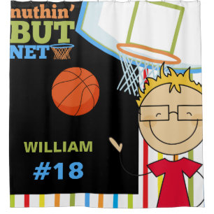 Cortina Para Chuveiro Nome Personalizado e Números Boys (Basquete)