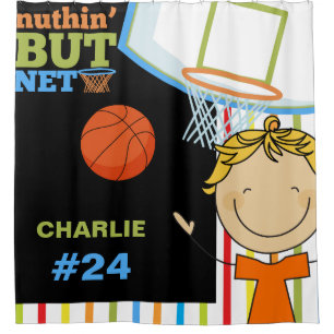 Cortina Para Chuveiro Nome Personalizado e Números Boys (Basquete)