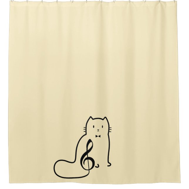 CORTINA PARA CHUVEIRO NOTA CAT E MÚSICA (Frente)