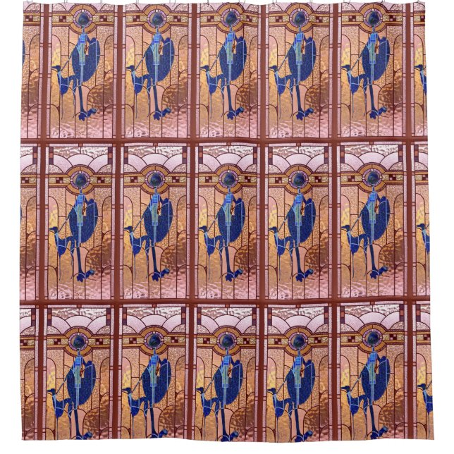 Cortina Para Chuveiro O galgo no vidro (Frente)