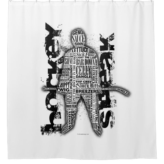 Cortina Para Chuveiro O hóquei fala (Frente)