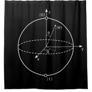 Cortina Para Chuveiro O quantum da esfera de Bloch mordeu a