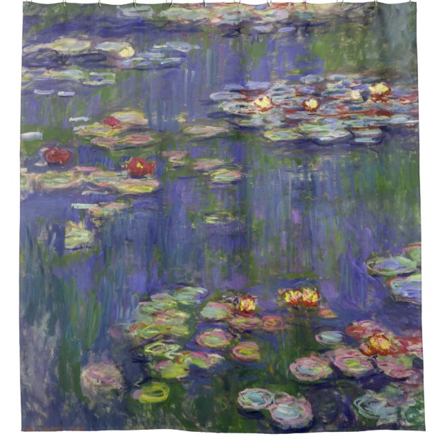 Cortina Para Chuveiro Obra-Prima de Lírios de Água de Monet (Frente)