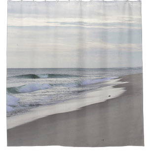 Cortina Para Chuveiro Ondas e Sandy Beach de oceano