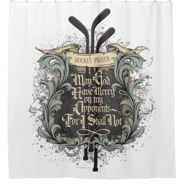 Cortina Para Chuveiro Oração de Hóquei (Frente)