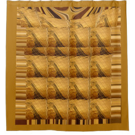 Cortina Para Chuveiro Ouro Infinito Girafa Animal Motif Art Impressão