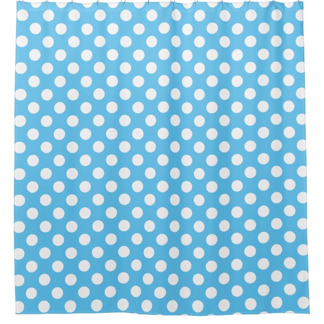Cortina Para Chuveiro Padrão de Bolinhas Azul Aqua (Frente)