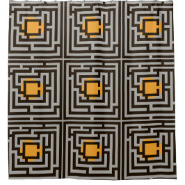 Cortina Para Chuveiro Padrão de Maze Colorido em Cor Personalizada