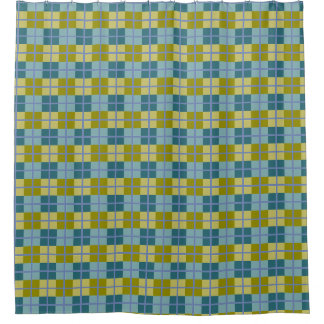 Cortina Para Chuveiro Padrão de Púrpura Amarelo Amarelo Azul-Teal