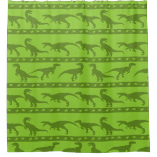 Cortina Para Chuveiro Padrão de Raptor Verde