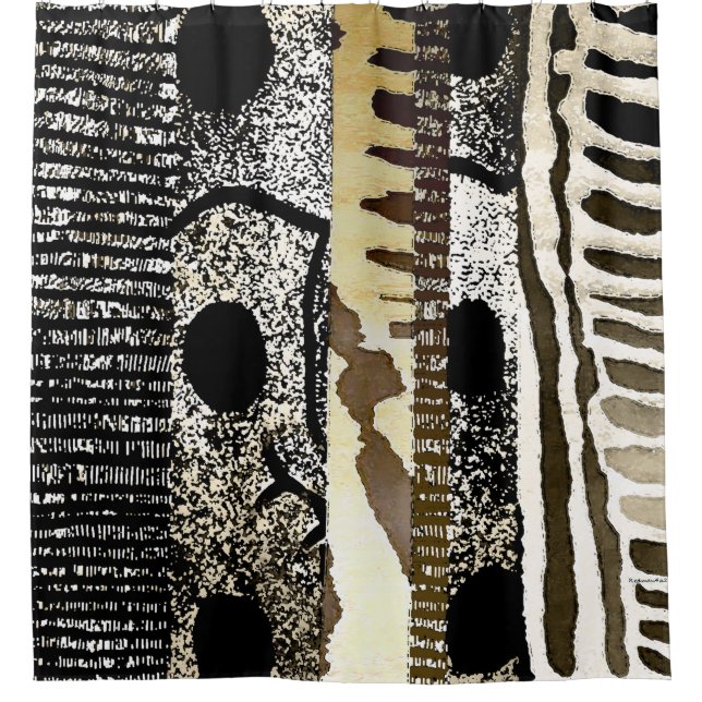 Cortina Para Chuveiro Padrão de tribo da selva abstrato africana (Frente)