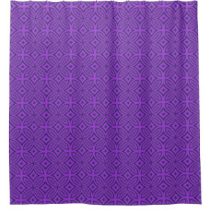Cortina Para Chuveiro Padrão geométrico abstrato azul e roxo