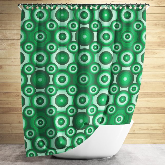Cortina Para Chuveiro Padrão Geométrico Verde Moderno (Modern Green Geometric Pattern Shower Curtain)