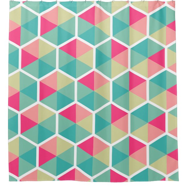 Cortina Para Chuveiro Padrão Hexagon 02 (Frente)