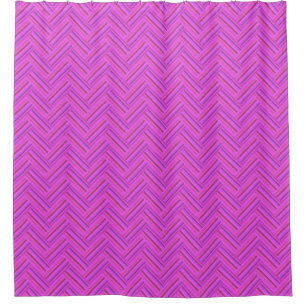 Cortina Para Chuveiro Padrões cor-de-rosa de ondas duplas