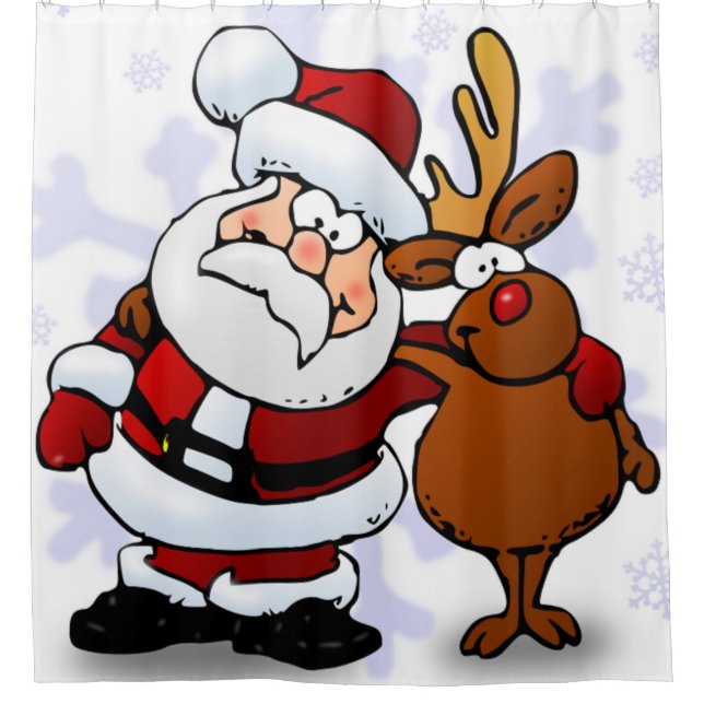 CORTINA PARA CHUVEIRO PAPAI NOEL E RUDOLPH (Frente)