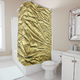 Cortina Para Chuveiro Papel alumínio dourado brilhante