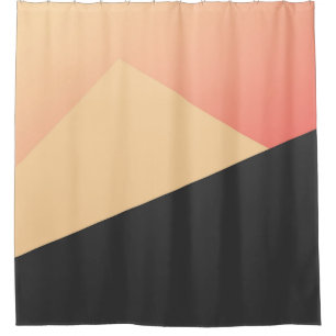 Cortina Para Chuveiro Pêssego mínimo simples, coral, & geométrico pre