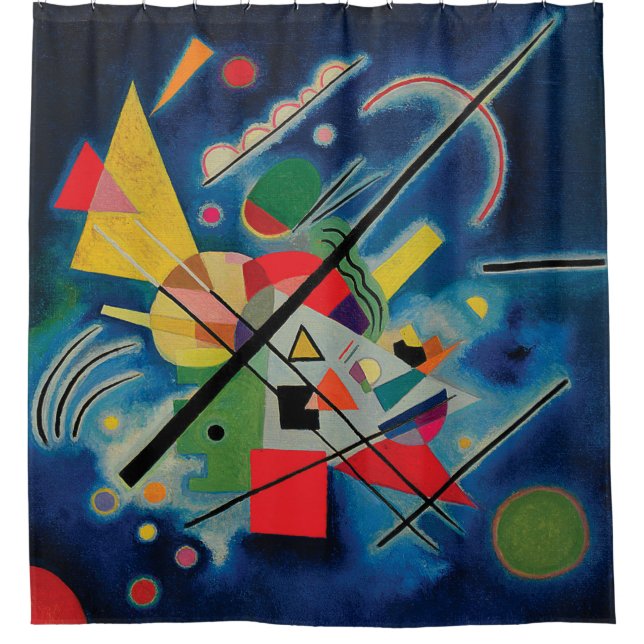 Cortina Para Chuveiro Pintura azul por Wassily Kandinsky (Frente)