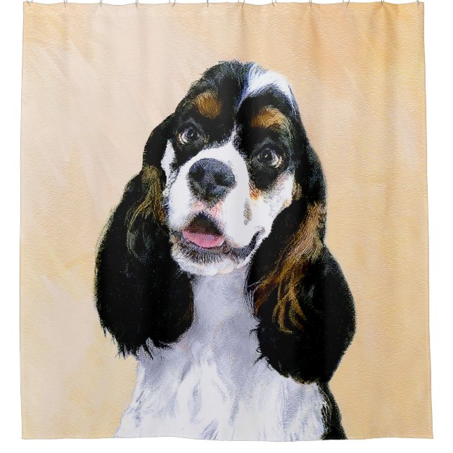 Cortina Para Chuveiro Pintura De Cocker Spaniel (Participante) - Arte De (Frente)
