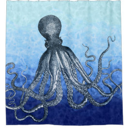 Cortina Para Chuveiro Polvo do mar profundo